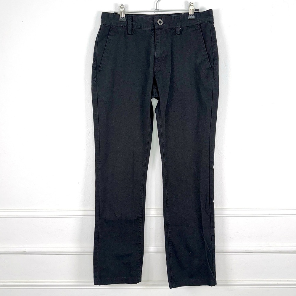 Volcom Chinos Black Mens Size 30 Flat‎ Front Casual Pants